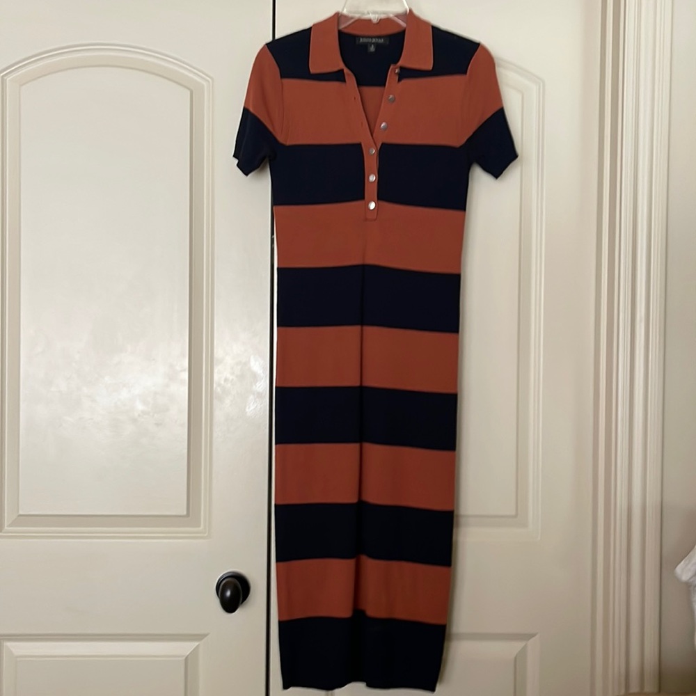 Navy/rust lightweight sweater dress, mi t condition